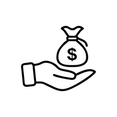 donation charity hand giving coin vector illustration