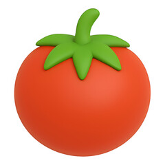 3d tomato icon isolated on transparent background. cuisine or gardening concept