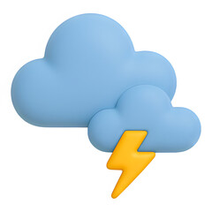 3d storm cloud icon isolated on transparent background. weather or nature concept