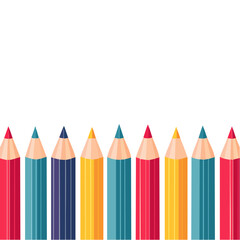 Colorful Pencils Icon Isolated on a Transparent Background