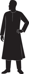 Man wearing traditional attire looking sideways silhouette clothing