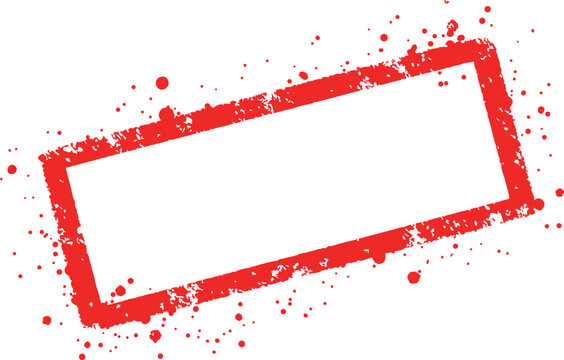 A red empty stamp on a white background provides a blank template or placeholder for adding custom text or graphics. The stamp's design is simple and versatile, allowing for a wide range of applicatio