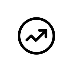 Stylized Arrow Pointing Upward Inside a Circle Symbolizing Growth and Positive Trend