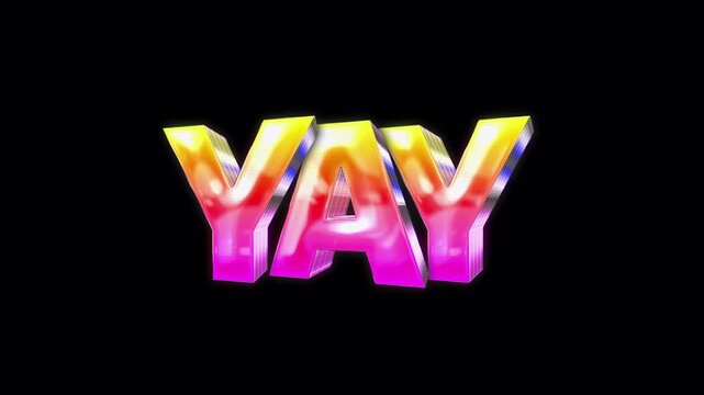 3D Retro Neon 80s Animated Text &ndash; yay