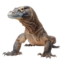 Obraz premium A detailed close-up of a Komodo dragon, showcasing its textured skin and striking features.