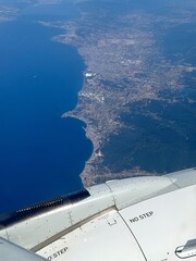 Aerial View of the Sea of Marmara from Airplane Window