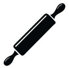 Rolling Pin Black and White Baking Illustration Icon Vector