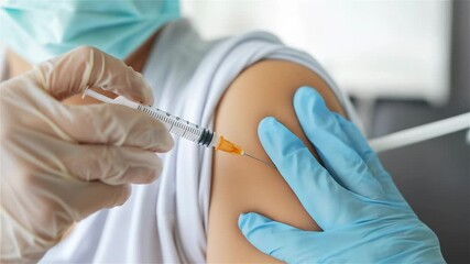 Health workers administer vaccine while ensuring safety and comfort during a crucial public health initiative in a well-lit clinic