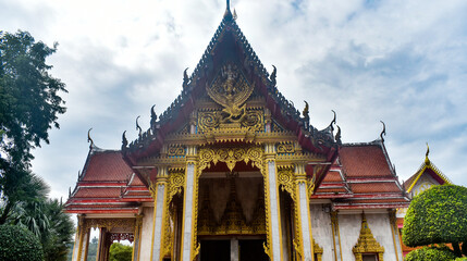 Wat chalong Temple complex, a beautiful place of worship in Phuket, Thailand.