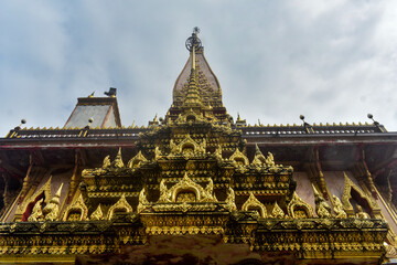 Wat chalong a beautiful temple of golden color.