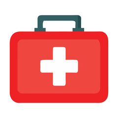 Obraz premium Bright First Aid Kit Illustration Medical Emergency Healthcare Icon