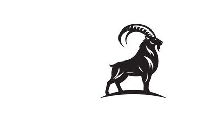 Mountain Goat Ibex Silhouette Standing on Cliff