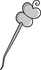 Silver scalp vein set with coiled butterfly needle illustration