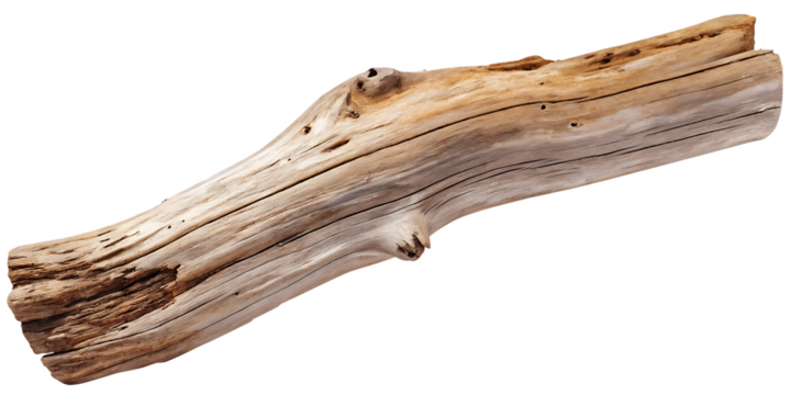 Weathered wood log isolated on white background isolated on a transparent background - Powered by Adobe