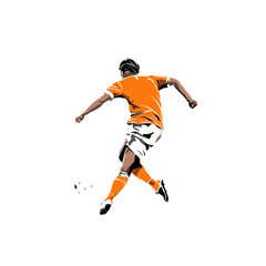 Naklejka premium A soccer player kicking a ball.