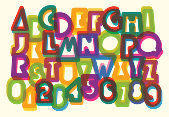 Simple, thick, humorous,  geometric letter font with holiday and party theme. Book, literature, fairy tale, cartoon, captions. Latin alphabet letters and numbers. No AI used