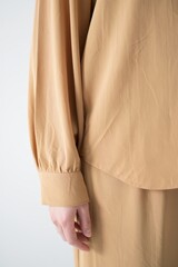 Close-up of a Silk Shirt Sleeve Detail - Luxurious Fabric Texture