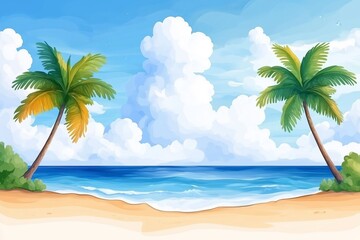 Tropical Beach Paradise: A Calm Coastal Scene