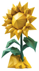 High resolution vector image of a sunflower, executed in stylized realism: graceful overlapping petals and natural color transitions create depth without physical contact with the background. The hove
