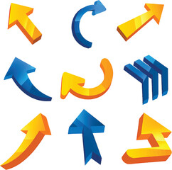 3D Arrow Icon Set Designed for Business and Creative Projects

