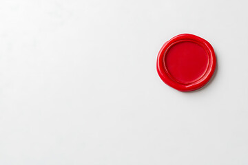 Crimson Sealing Wax: A vibrant red wax seal, evoking tradition and authenticity, sits on a pristine white surface, ready to secure a message.