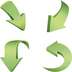 3D Arrow Icon Set for Flow Diagrams and Presentation Slides