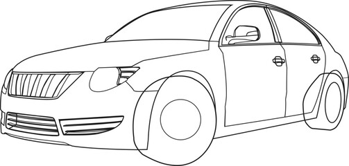 Minimal One Line Car Drawing Abstract Vehicle Line Art for Automotive and Design Concept