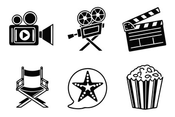 set of cinema icons