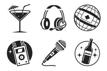 black and white icons