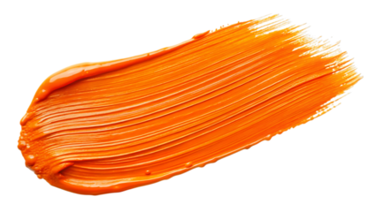 orange paint color brush stroke - isolated on a white background PNG