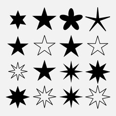 Fototapeta premium Stars sparkles icon collection, star different design