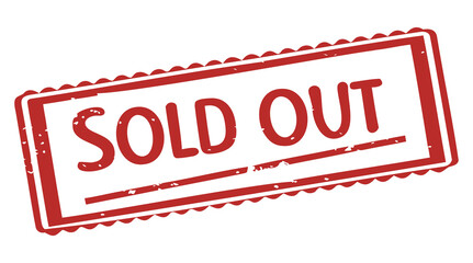 Sold Out Red Rubber Stamp on White, Business and Retail Concept