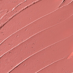 soft light pink matte lipstick smear, cosmetics beauty product texture, liquid blush, lipstick swatc