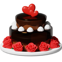 chocolate cake with rose