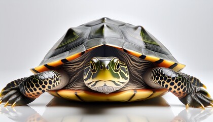 a western painted turtle in pond floor hibernating soft white