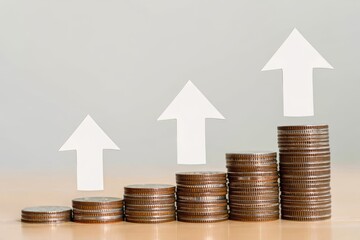 Stacked Coins Representing Growth and Financial Success