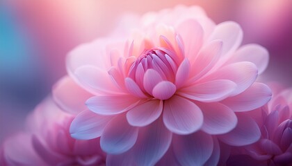 Fototapeta premium exquisite botanical close up of a pink flower with gentle color gradients and depth
