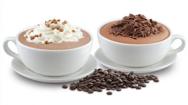 Rich Hot Chocolate with Whipped Cream and Chocolate Shavings