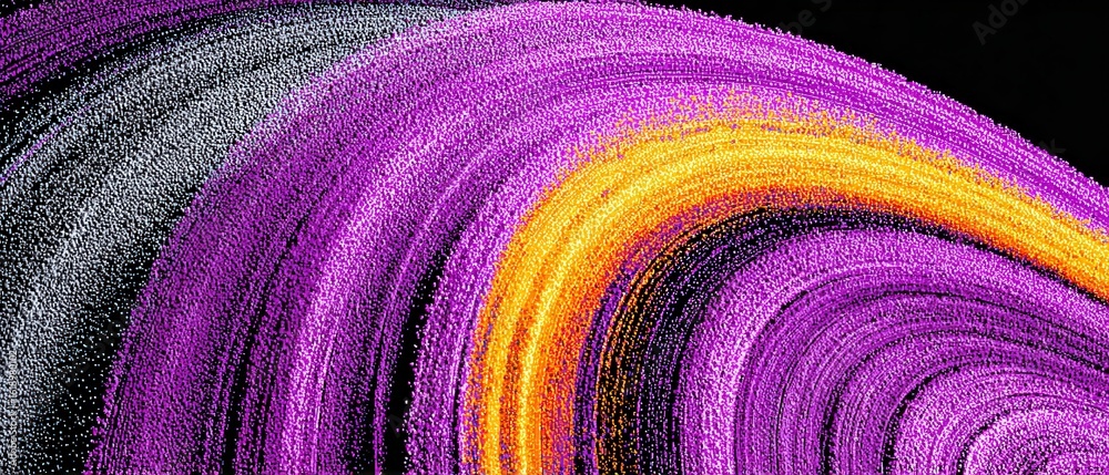 Canvas Prints abstract purple and gold arc pattern with textured surface on black background concept of modern art