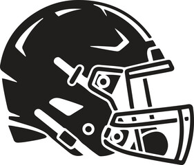 American Football Helmet Vector Icon &ndash; Black Clipart, Sport Equipment, Safety, Game Design Art