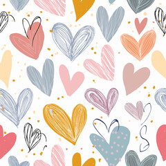 Colorful Hearts – Seamless Vector Pattern for Valentine’s Day