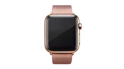 Elegant Rose Gold Smartwatch with Textured Strap for Everyday Wear