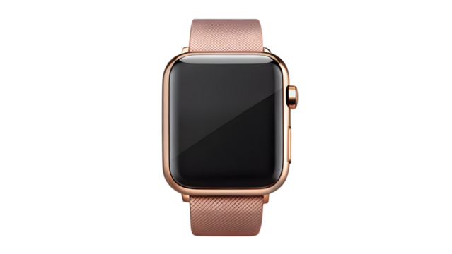 Elegant Rose Gold Smartwatch with Textured Strap for Everyday Wear