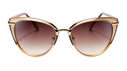Elegant Gold Metal Cat Eye Sunglasses with Gradient Lenses