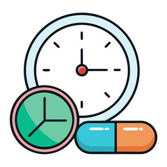 Medication Time and Dosage Schedule Vector Icon