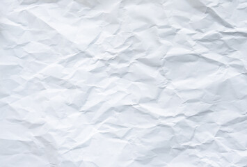 White clean empty crumpled paper background, realistic folded note sheet texture, blank wrinkled crushed notebook page effect, back to school study concept, abstract old business craft idea document