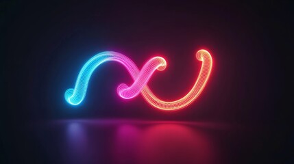 Fototapeta premium Neon Infinity Cyan, Magenta and Red Lines, Abstract , Flow