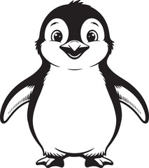 Fototapeta premium Cute Penguin Cartoon Character – Funny Arctic Animal Illustration for Kids and Winter Design