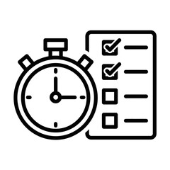 Fototapeta premium Stopwatch and Checklist Icon for User Experience 