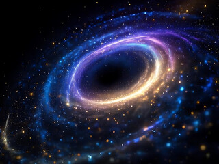 Stunning spiral galaxy with vibrant cosmic colors in deep space.